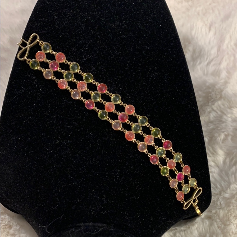 Multicolor Beaded & gold tone accents  Bracelet